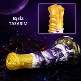 Belden Bağlamalı 21 cm Et Dokulu Fantezi Renklerde Gerçekçi Çift Katmanlı Sünnetsiz Silikon Penis - Horse Power 4