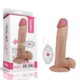 22 cm Gerçekçi Çift Katmanlı Titreşimli Silikon Penis