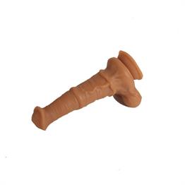 Belden Bağlamalı 24 cm Et Dokulu Gerçekçi Çift Katmanlı Sünnetsiz Silikon Melez Penis