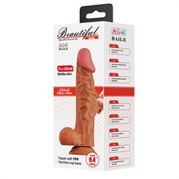 24 cm Yeni Nesil Çift Katmanlı Realistik Vantuzlu Dildo Penis - Buraq