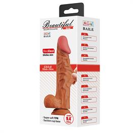 Belden Bağlamalı 24 cm Yeni Nesil Çift Katmanlı Realistik Vantuzlu Dildo Penis - Buraq