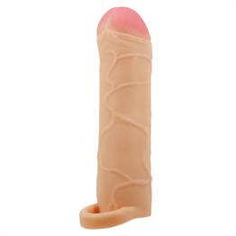 2,5 cm Dolgulu Premium Ten Rengi Silikon Penis Kılıfı - Bunion