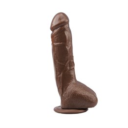 25 cm Belden Bağlamalı Realistik Titreşimli Melez Vibratör Dildo Penis
