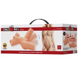 3 Boyutlu İki İşlevli Yarım Vücut Anal Vajinal Silikon Seksi Manken - Tiffany