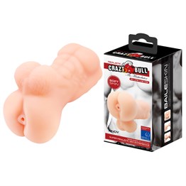 3 Boyutlu Testisli Yarım Erkek Vücutlu Suni Anal Mastürbatör