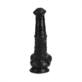 Belden Bağlamalı 33 cm Et Dokulu Gerçekçi Çift Katmanlı Sünnetsiz Silikon Zenci Penis - Horse Power 2