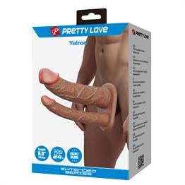 4 cm Uzatmalı Çiftli İçi Boş 17,5 cm Çatal Dildo Penis Kılıfı