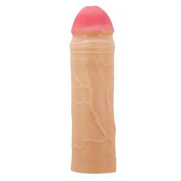 5 cm Dolgulu Premium Ten Rengi Silikon Penis Kılıfı - Chane