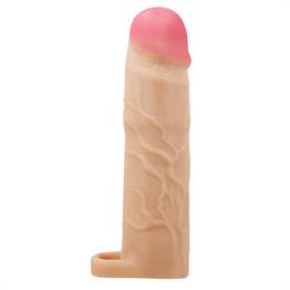 7,6 cm Dolgulu Premium Ten Rengi Silikon Penis Kılıfı - Gerd