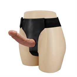 Belden Bağlamalı Çift Taraflı İçi Dolu Strapon Penis