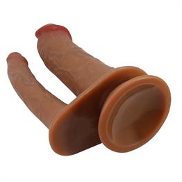 Çift Taraflı Ten Hassasiyetinde Vantuzlu Realistik Çatal Penis - Goran
