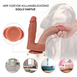 İki Uçlu Vantuzlu Yeni Nesil Realistik Çatal Dildo Penis