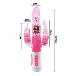 Oynar Başlı Klitoral & Anal Uyarıcılı Teknolojik Vibratör Penis