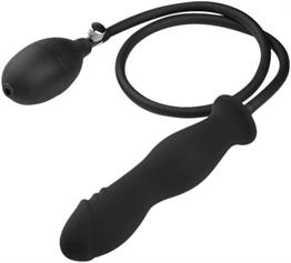 Şişebilen Pompalı Boğumlu Anal Plug Siyah