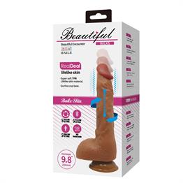 Belden Bağlamalı USB Şarjlı 25 cm Oynar Başlı İleri Geri Hareketli Titreşimli Dildo - Wilks