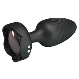 USBden Manyetik Şarjlı 10 Farklı Titreşimli 5 Led Işıklı Silikon Anal Plug - Varian