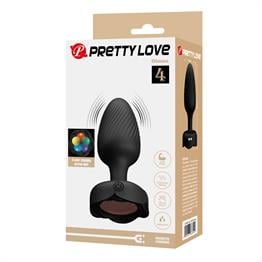 USB'den Manyetik Şarjlı 10 Farklı Titreşimli 5 Led Işıklı Silikon Anal Plug - Olman