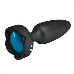 USBden Manyetik Şarjlı 10 Farklı Titreşimli İleri Geri Hareketli 5 Led Işıklı Silikon Anal Plug - Tarion