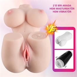 USBden Manyetik Şarjlı Titreşim Fonksiyonlu Realistik Yarım Vücut - Lilinet