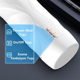 USBden Şarjlı 3 Emme ve Güçlü 7 Titreşim Fonksiyonlu Realistik Masturbatör - Riley