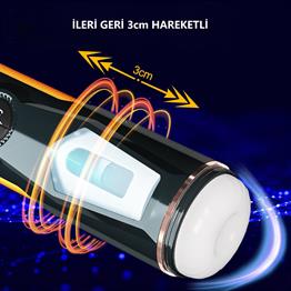 USBden Şarjlı 3cm İleri Geri & Sağ Sol Titreşim Fonksiyonlu Realistik Masturbatör - Aneemun