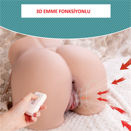 USBden Şarjlı Kumandalı 5 Emme ve 5 Titreşim Fonksiyonlu Realistik Kalça