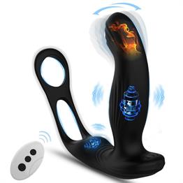 Uzaktan Kumandalı Isıtmalı Penis Halkası USB Şarjlı Titreşimli Anal Plug