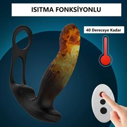 Uzaktan Kumandalı Isıtmalı Penis Halkası USB Şarjlı Titreşimli Anal Plug