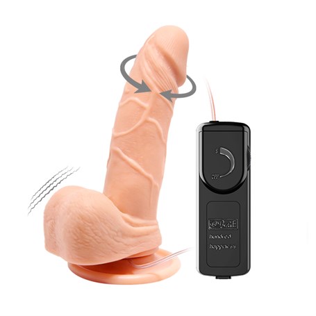 15 cm Gerçekçi Titreşimli 360° Oynar Başlı Dildo Vibratör Penis