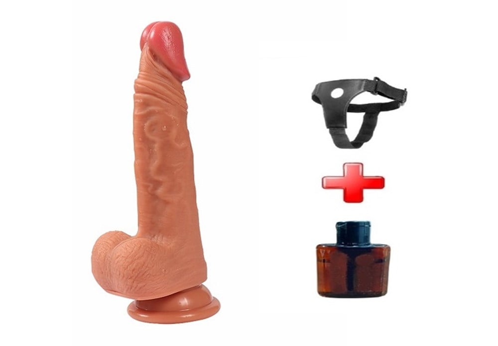 19,5 cm Yeni Nesil Çift Katmanlı Realistik Vantuzlu Dildo Penis - Evan