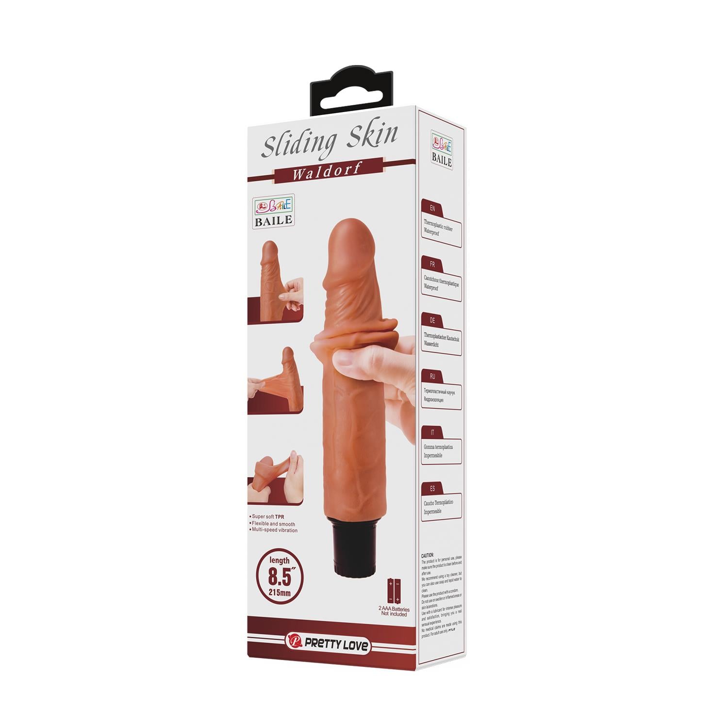 21,5 cm Çift katmanlı Güçlü Titreşimli Realistik Vibratör Gerçekci Penis Dildo - Waldorf