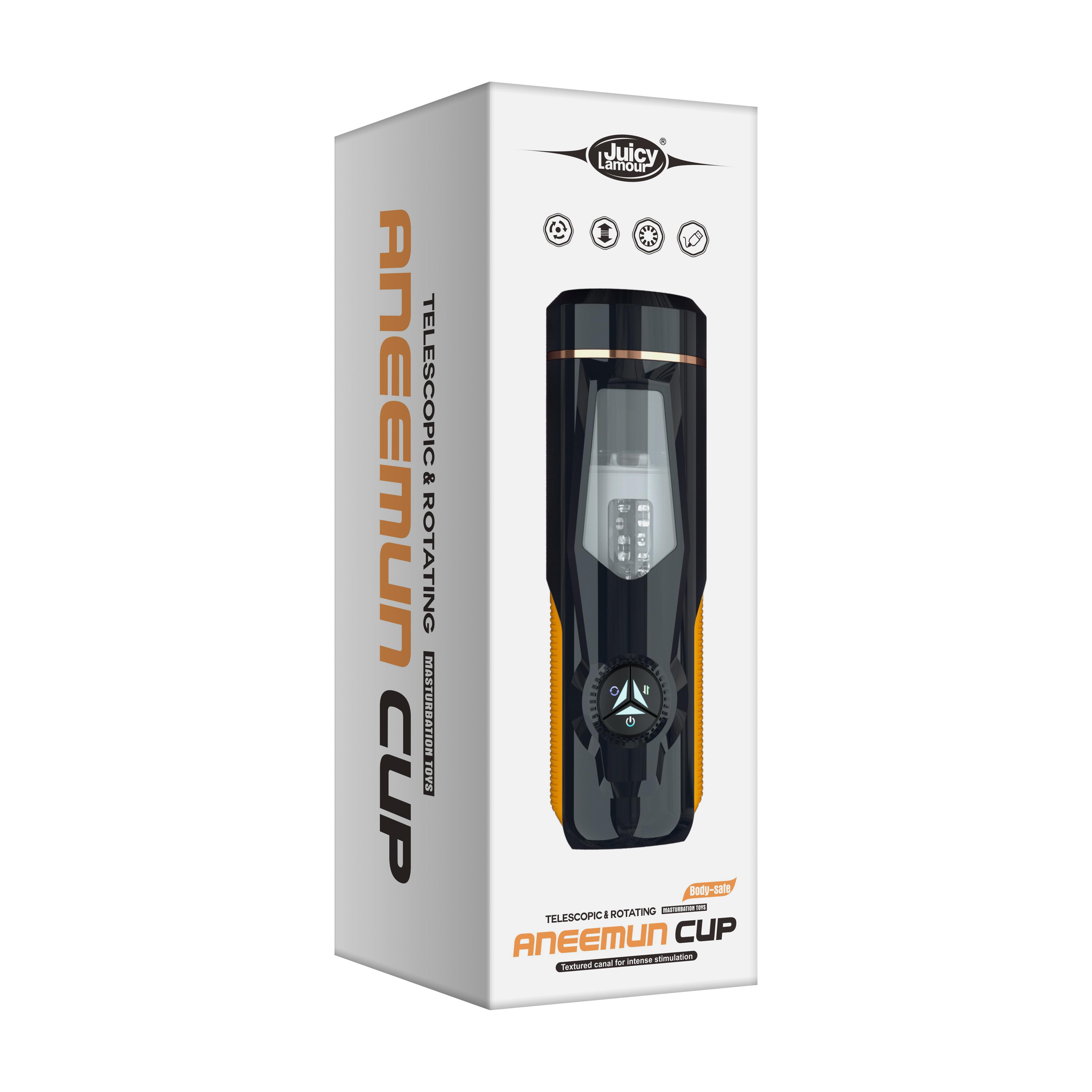 USB'den Şarjlı 3cm İleri Geri & Sağ Sol Titreşim Fonksiyonlu Realistik Masturbatör - Aneemun