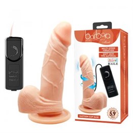 15 cm Belden Bağlamalı Gerçekçi Titreşimli 360° Oynar Başlı Dildo Vibratör Penis