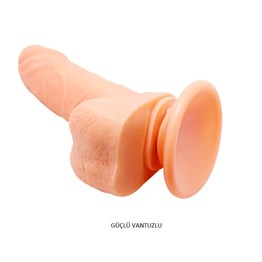 15 cm Gerçekçi Titreşimli 360° Oynar Başlı Dildo Vibratör Penis