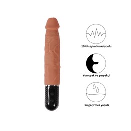 17,5 cm Güçlü Titreşimli Realistik Vibratör Gerçekci Penis Dildo
