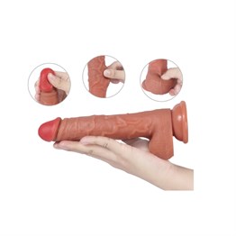 22 cm İleri Geri Hareketli Gerçekçi Silikon Vantuzlu Penis