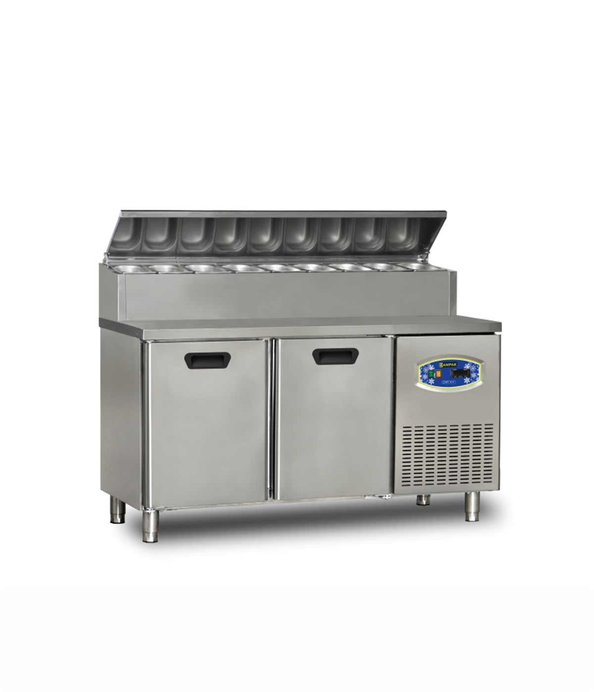 Çift Kapılı Alçak Monte Pizza Hazırlık Dolabı