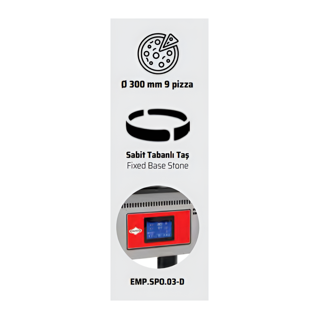 Gazlı Sabit Tabanlı Pizza Fırını (130 Pizza)