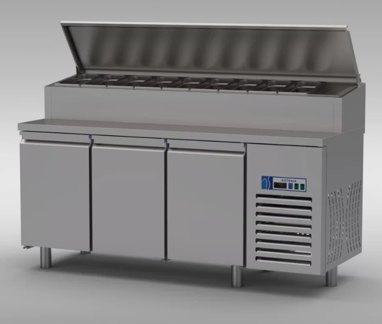 Pizza ve Salata Hazırlık Buzdolabı Düşük Model 3 Kapılı