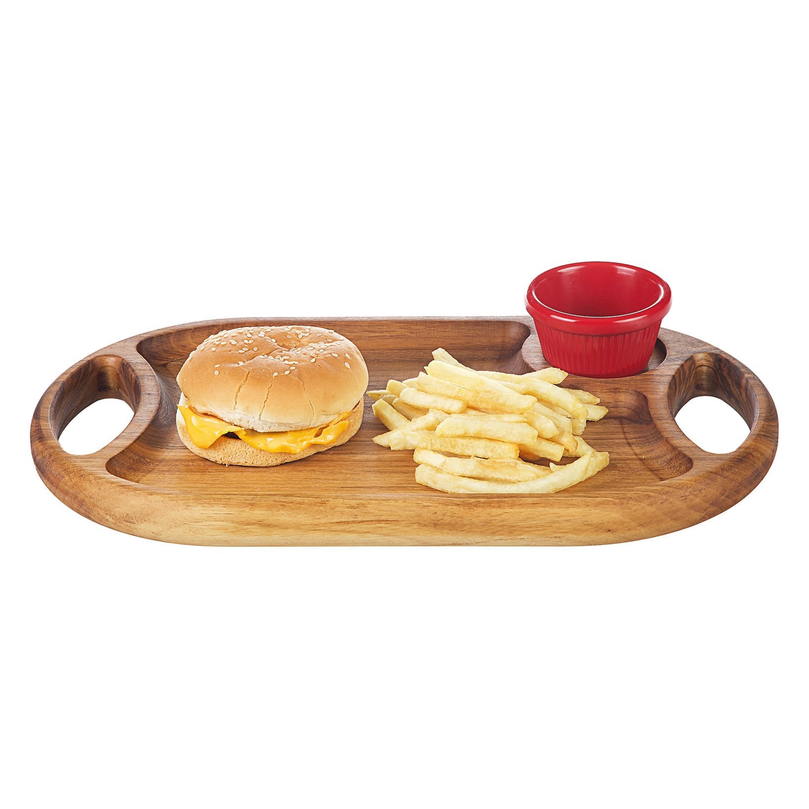 Biradlı Cevizli Hamburger Sunumu (sosluklu)-Sunum Tabakları ve Kaseler - Demasan
