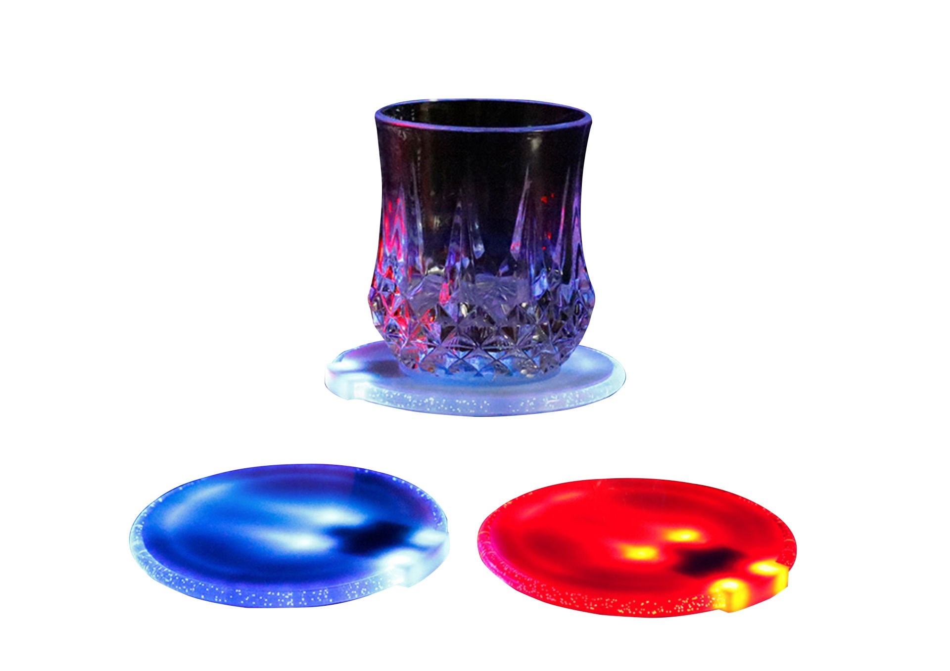 Biradlı Ledli Bardak Altlığı (10x10 cm)-KOKTEYL EKİPMANLARI - Demasan
