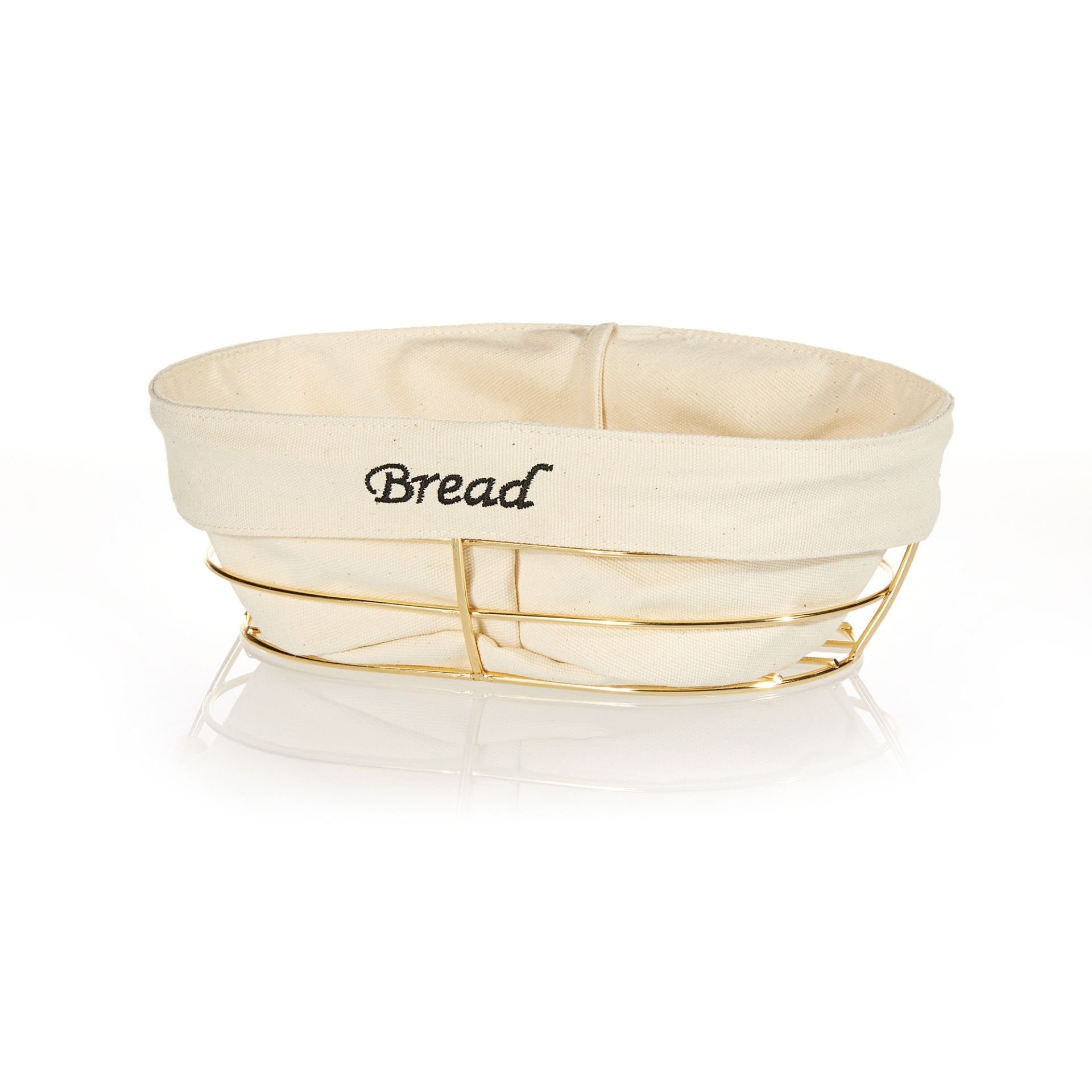 Biradlı Oval Bezli Ekmek Sepeti (Altın) (BRD-HW186B-ALTIN)-GIDA SERVİS EKİPMANLARI - Demasan
