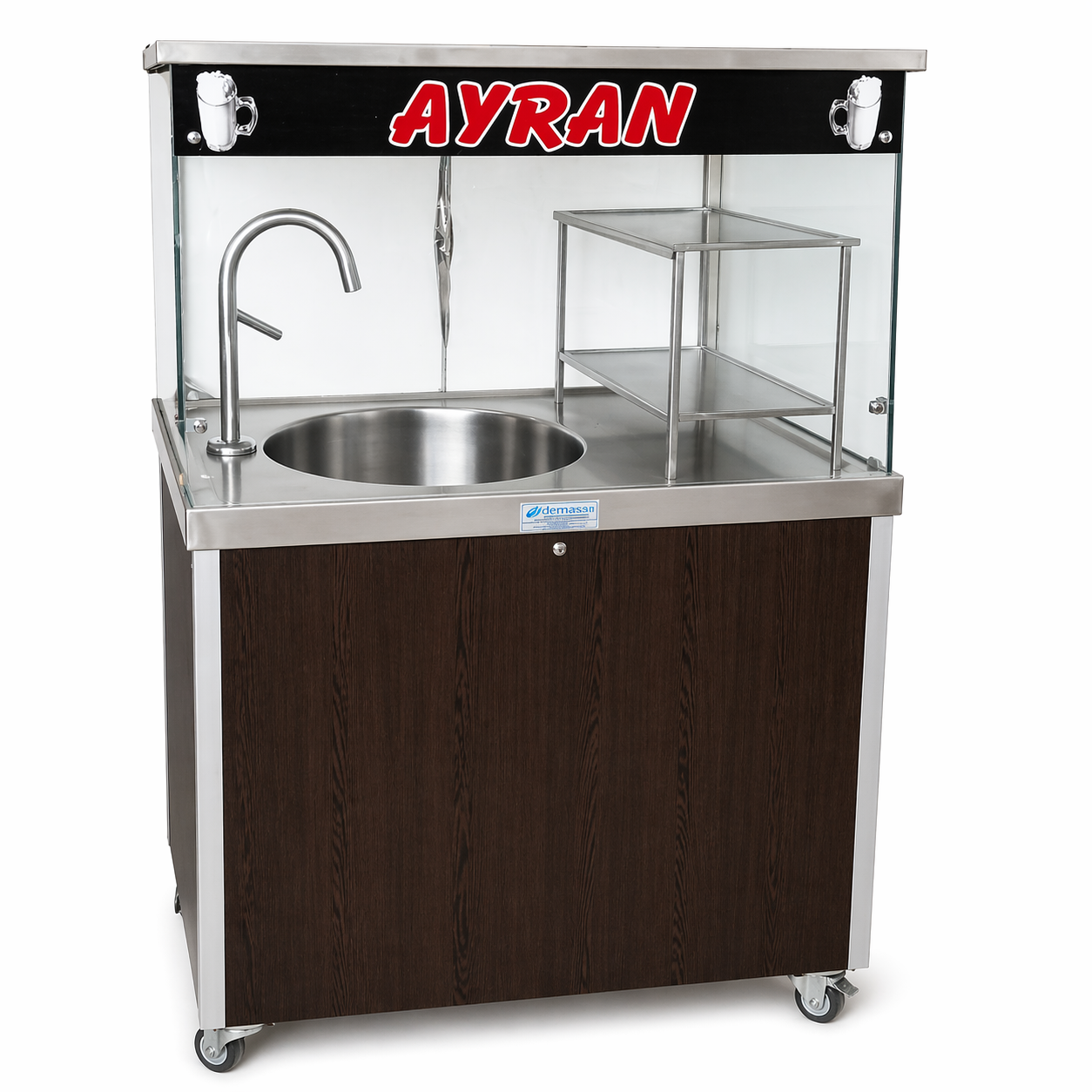 DEM06B-Bardak Raflı 20 Litre Yayık Ayran Makinası