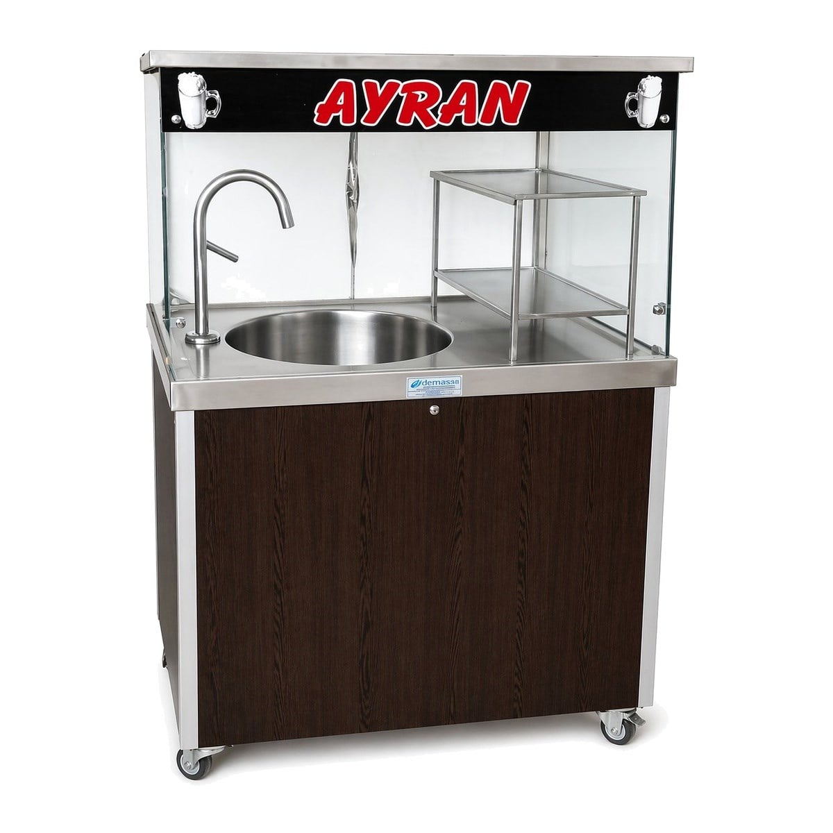 DEM06B-Bardak Raflı 20 Litre Yayık Ayran Makinası