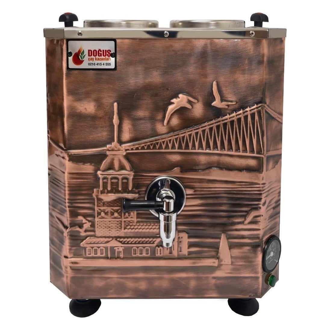Doğuş 2 Demlikli Çayland Çay Kazanı, Antik Bakır, Elektrikli, 25 L (DAEC2)