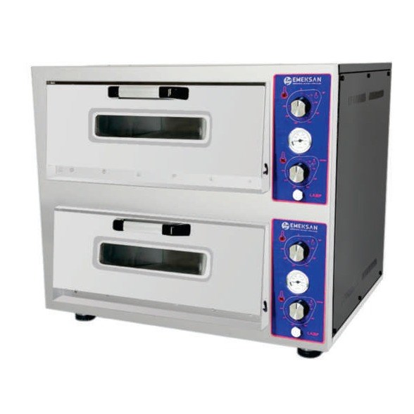 Emeksan Pizza Fırını Çift Katlı Elektrikli, 90x80x80 cm, 10000 W-ELEKTRİKLİ PİZZA FIRINLARI - Demasan
