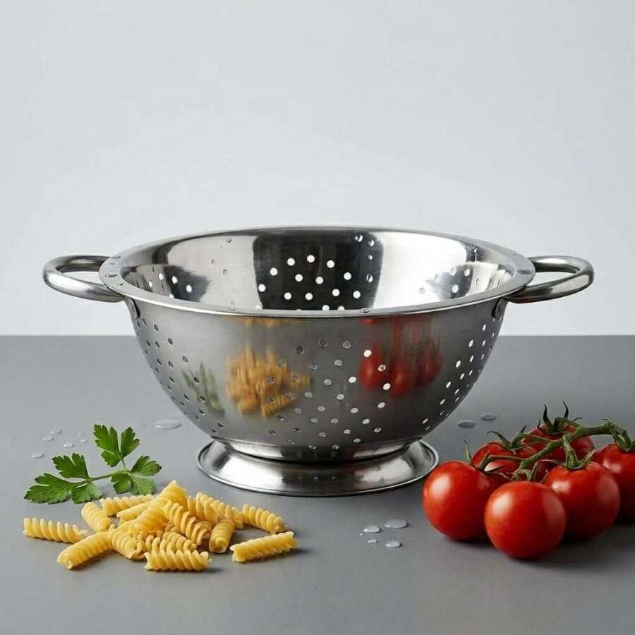 Epinox Makarna Süzgeci Çelik 34 cm (PASLANMAZ) (MS-34)