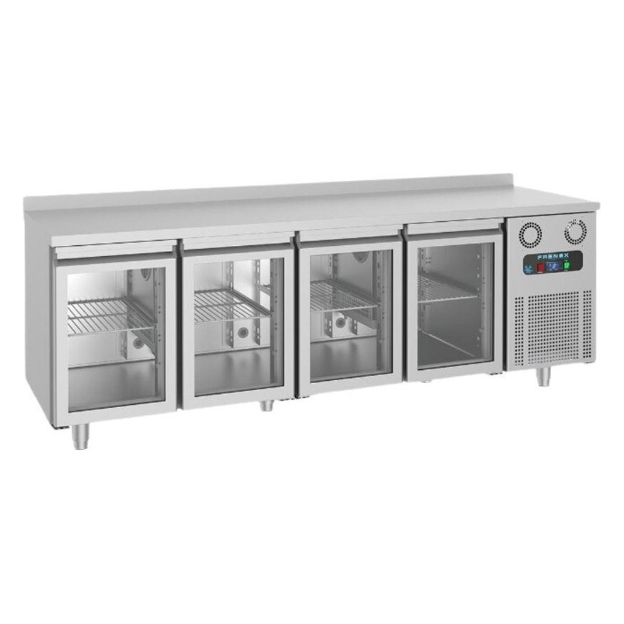 Frenox CSN4-G-EF-R290 Dört Kapılı Tezgah Tipi Buzdolabı, Cam Kapılı, 550 Lt, 304 Kalite-TEZGAH TİPİ BUZDOLAPLARI - Demasan

