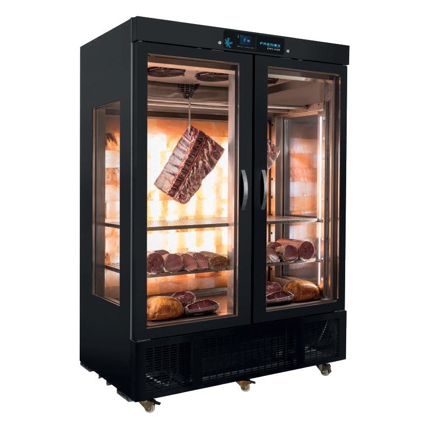 Frenox SY13-G-HM-R290 Tuz Panelli Dry Age Et Olgunlaştırma Dolabı, Cam Kapılı, 1300 Lt-DRY AGED ET ESKİTME DOLAPLARI - Demasan
