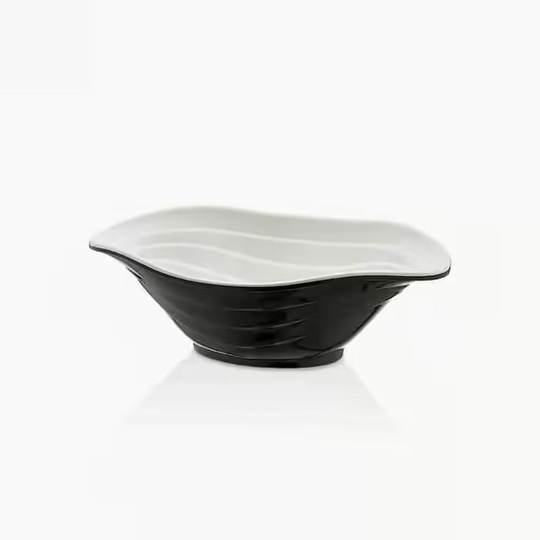 Gastro Boutique Bicolor Duet Kase 23x16 cm 700 ml - Krem Beyaz - Siyah-Kırılmaz Kaseler - Demasan
